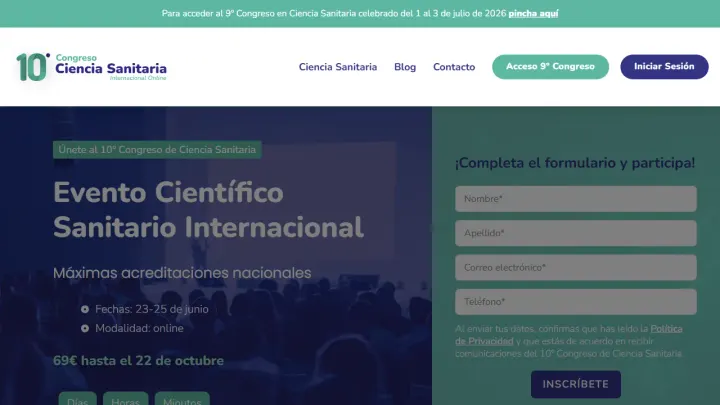 Web oficial del Congreso de Ciencia Sanitaria