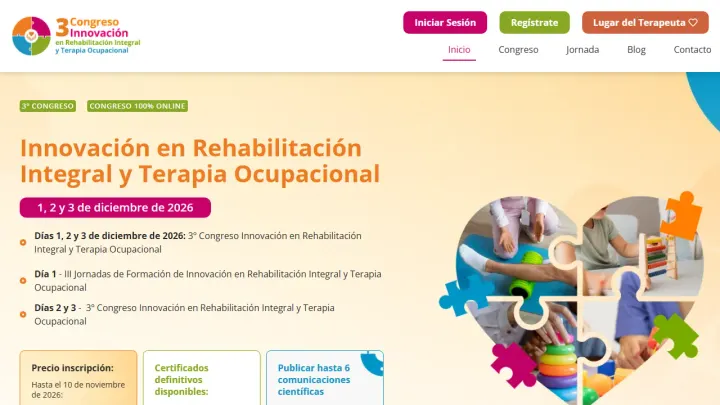 Web oficial del Congreso de Innovación en Rehabilitación Integral y Terapia Ocupacional