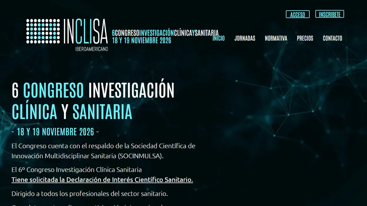 Web oficial del Congreso de Investigación Clínica y Sanitaria
