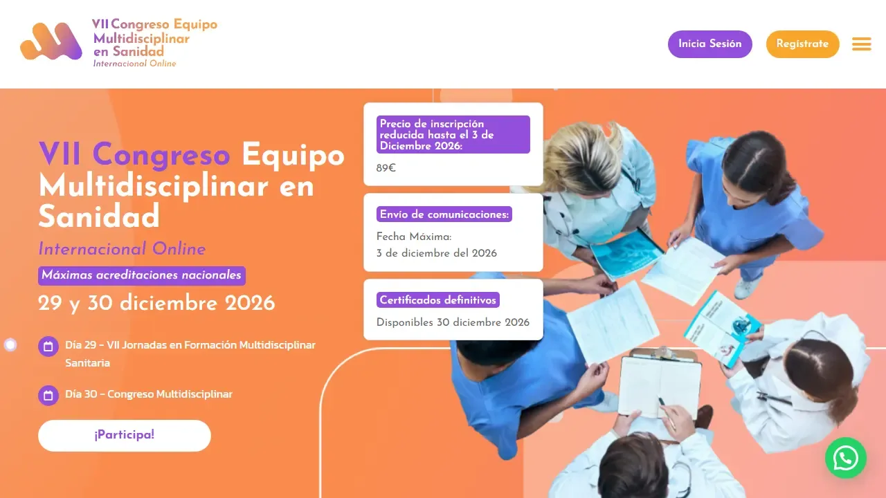 Web oficial del Congreso Equipo Multidisciplinar en Sanidad