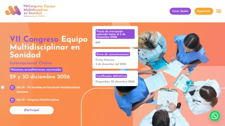 Web oficial del Congreso Equipo Multidisciplinar en Sanidad
